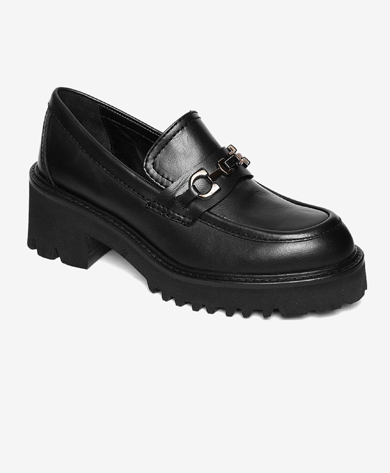 Kadın Siyah Hakiki Deri Loafer Ayakkabı - 2