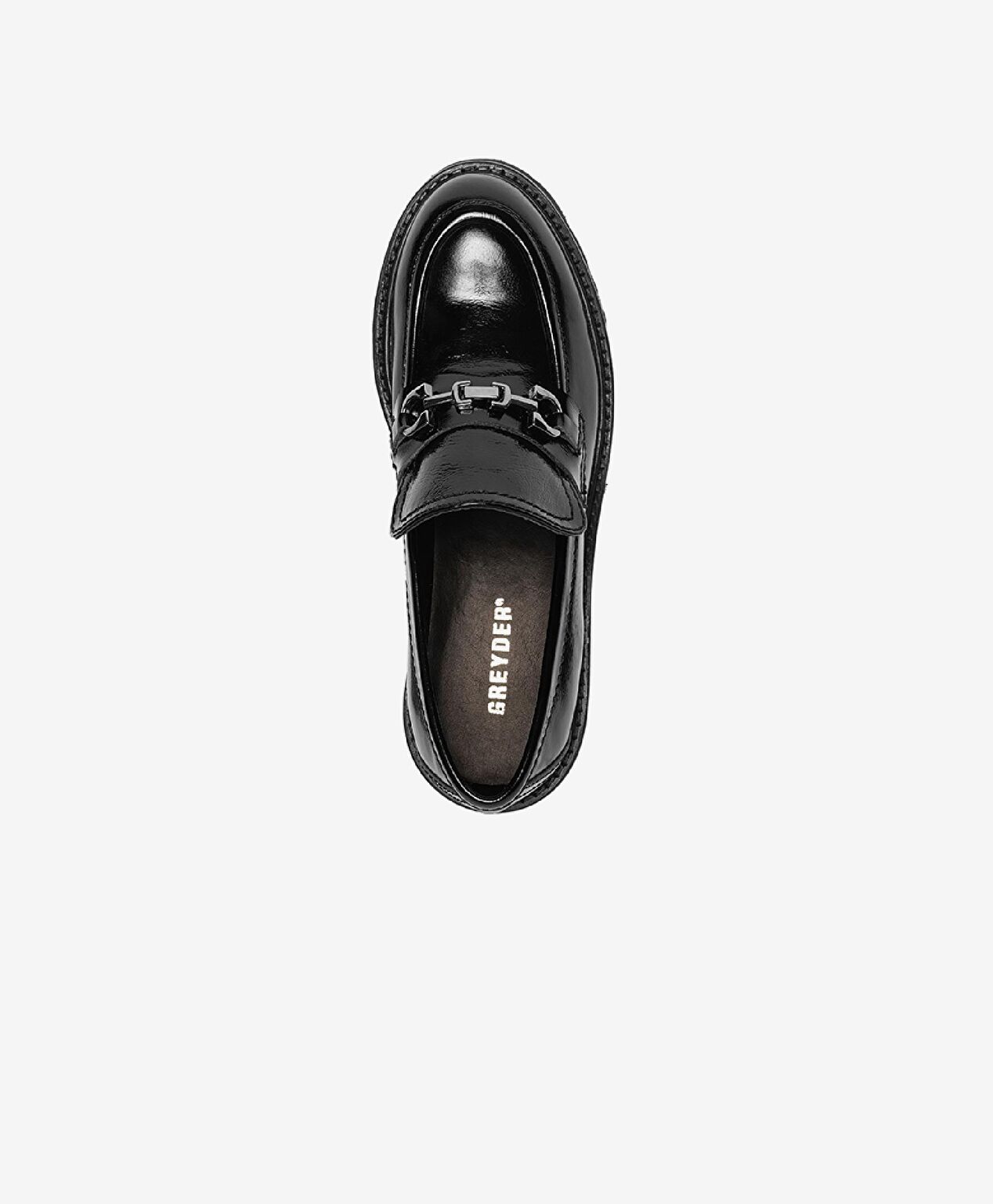 Kadın Siyah Kırışık Rugan Hakiki Deri Loafer Ayakkabı - 4