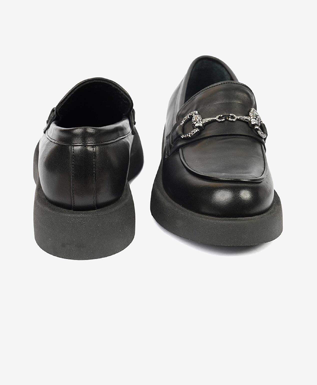 Kadın Siyah Hakiki Deri Termo Light Taban Loafer Ayakkabı - 7