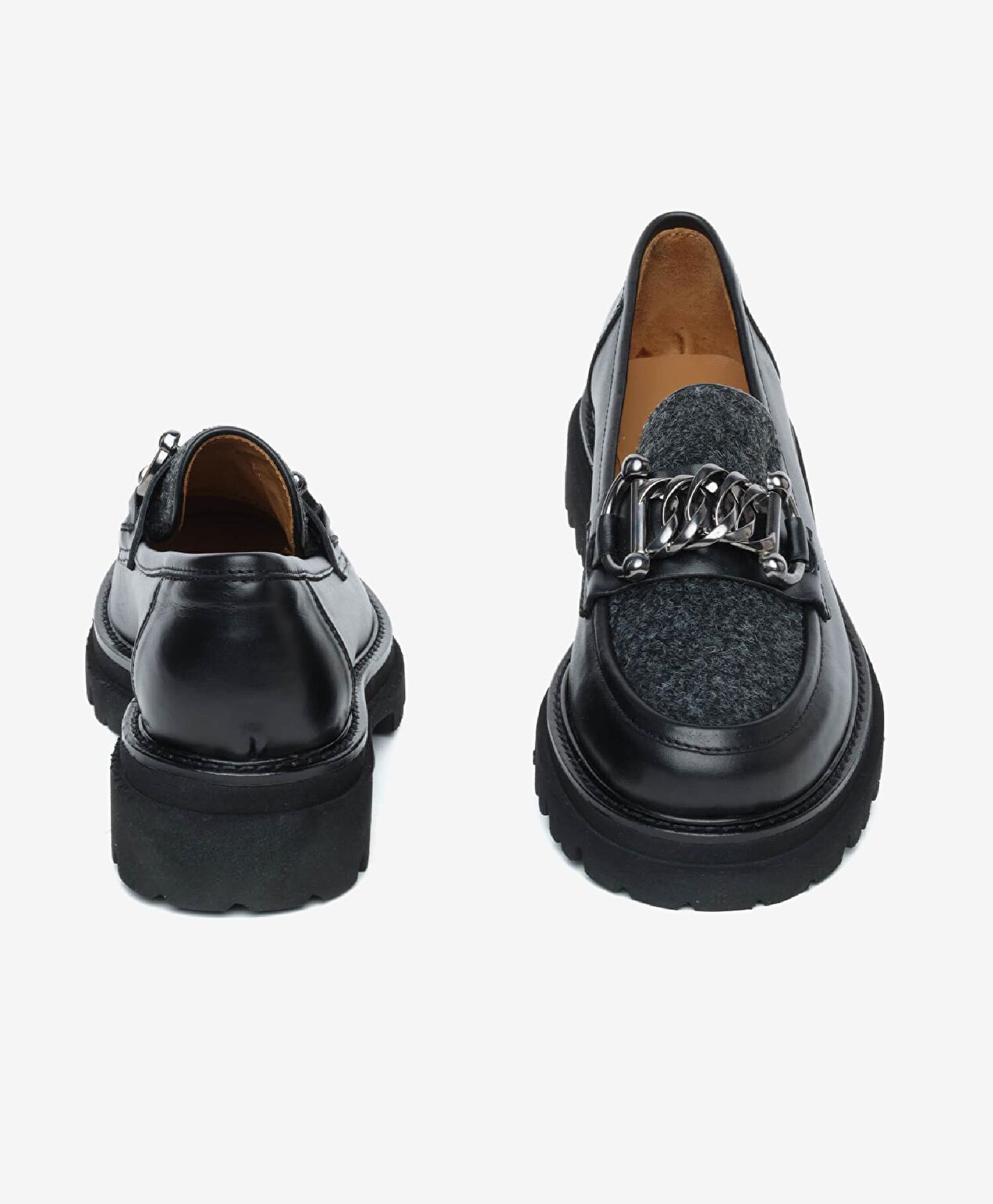 Kadın Mat Siyah Hakiki Deri Loafer Ayakkabı - 7