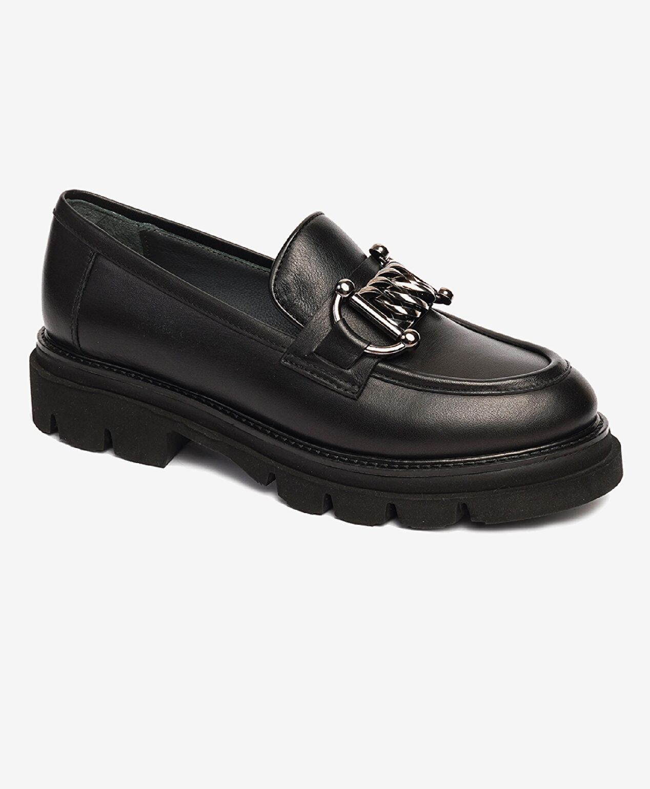 Kadın Siyah Hakiki Deri Loafer Ayakkabı - 2