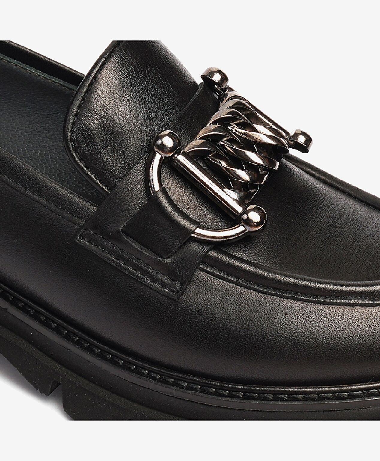 Kadın Siyah Hakiki Deri Loafer Ayakkabı - 5