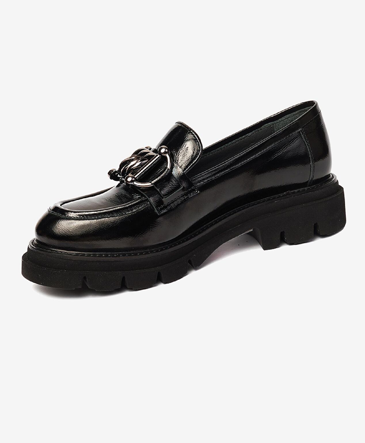 Kadın Siyah Rugan Hakiki Deri Loafer Ayakkabı - 3