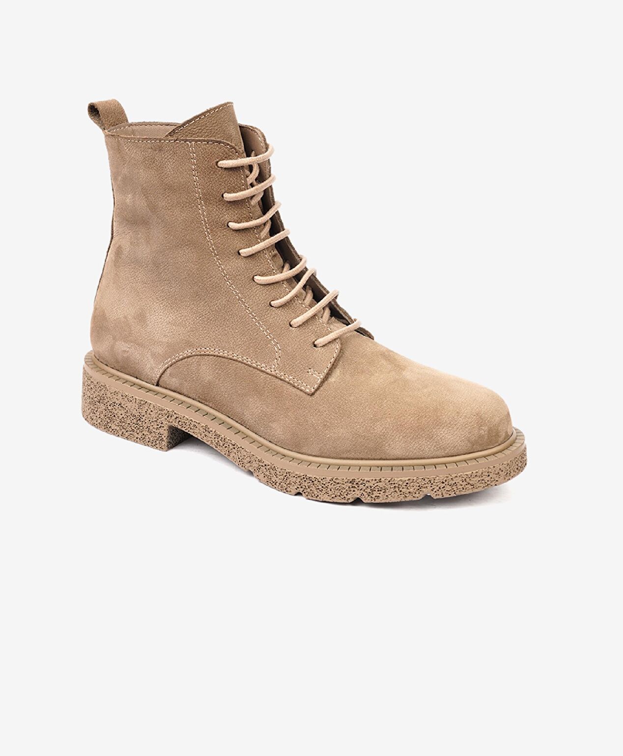 Kadın Vizon Hakiki Deri Military Bot - 2