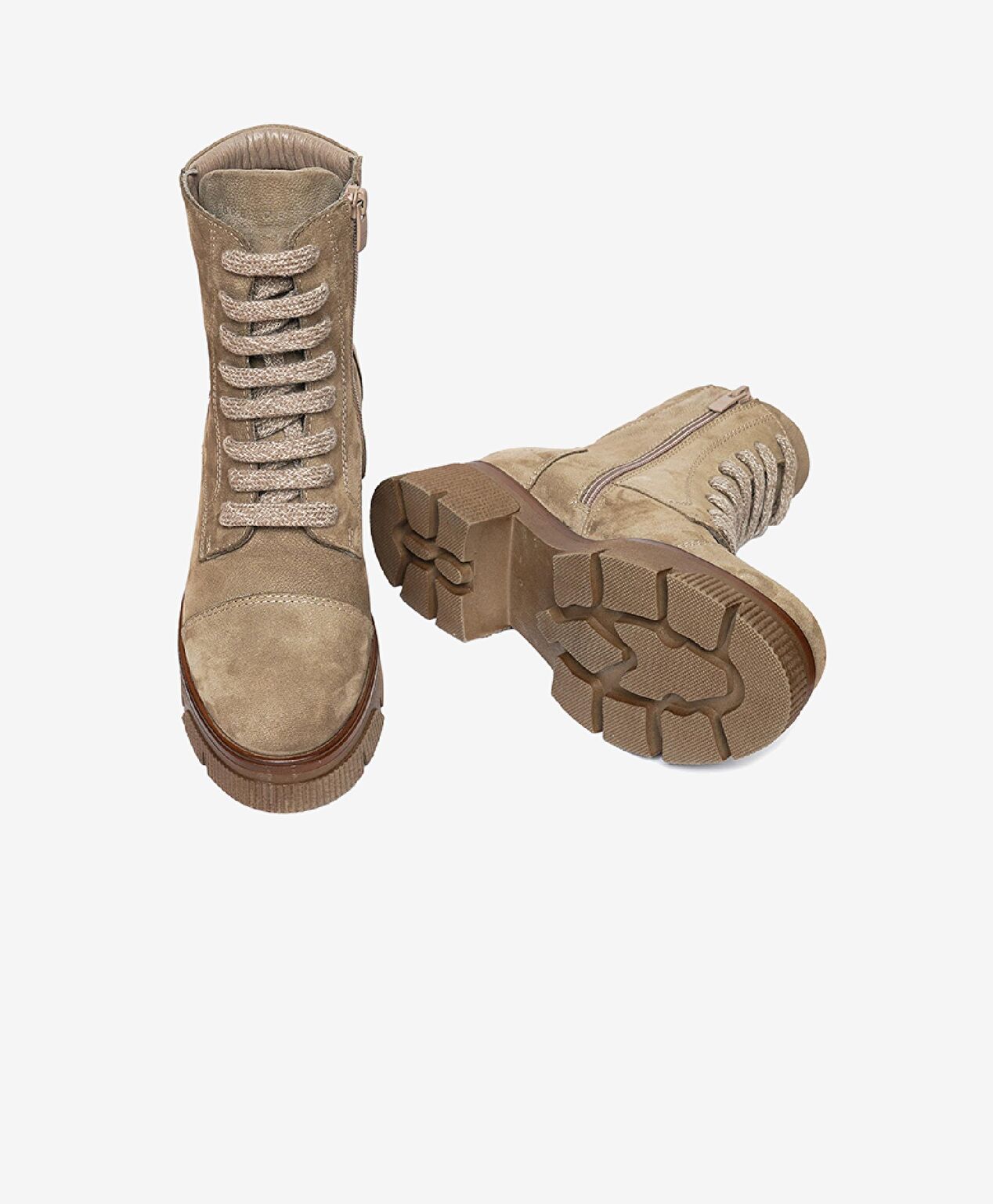 Kadın Vizon Hakiki Deri Military Bot - 6