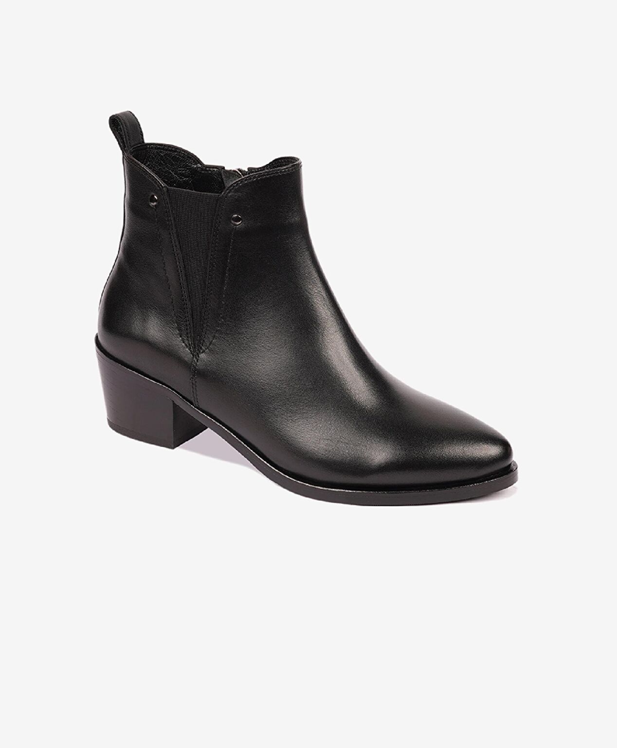 Kadın Siyah Hakiki Deri Topuklu Chelsea Bot - 2