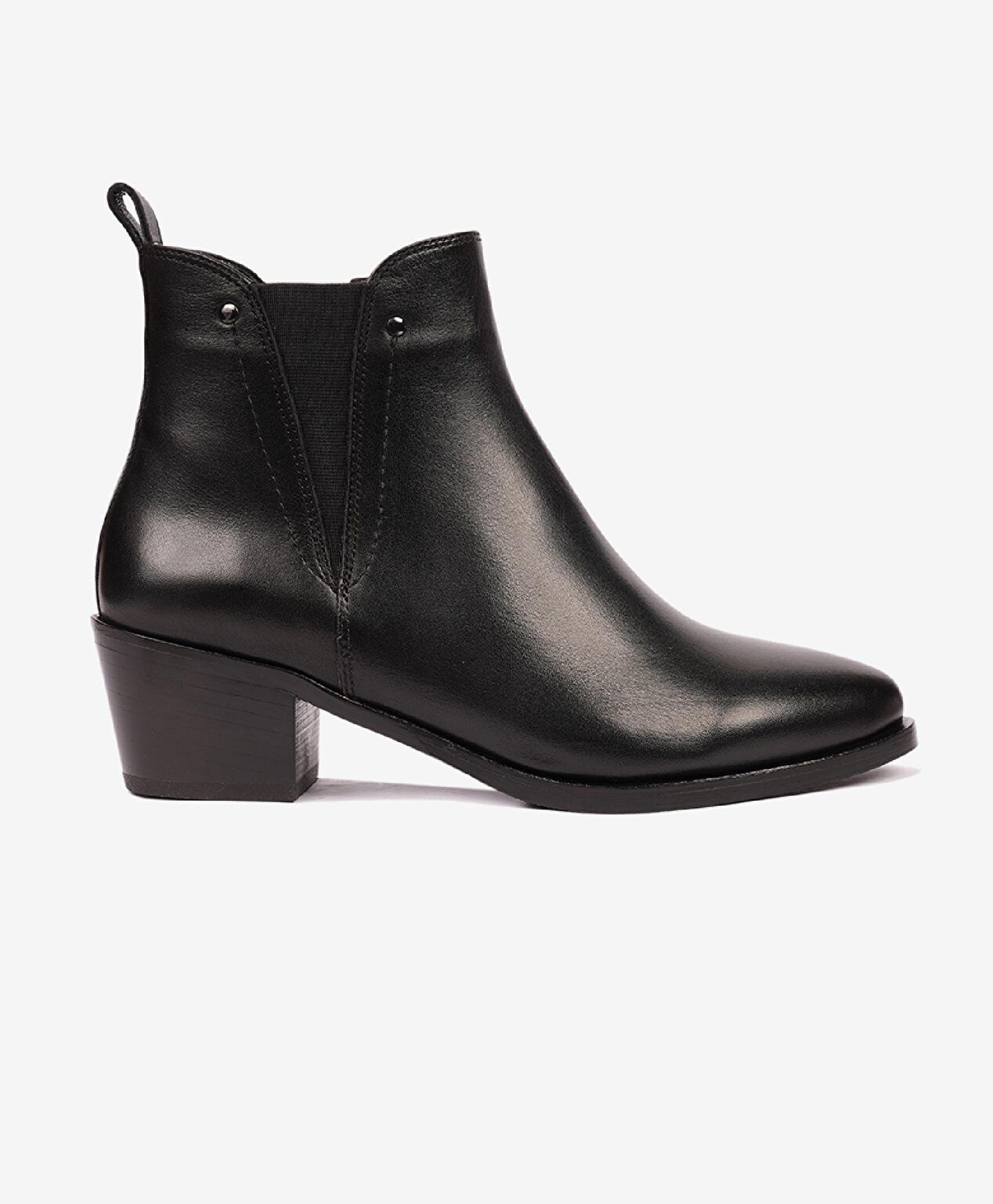 Kadın Siyah Hakiki Deri Topuklu Chelsea Bot - 1