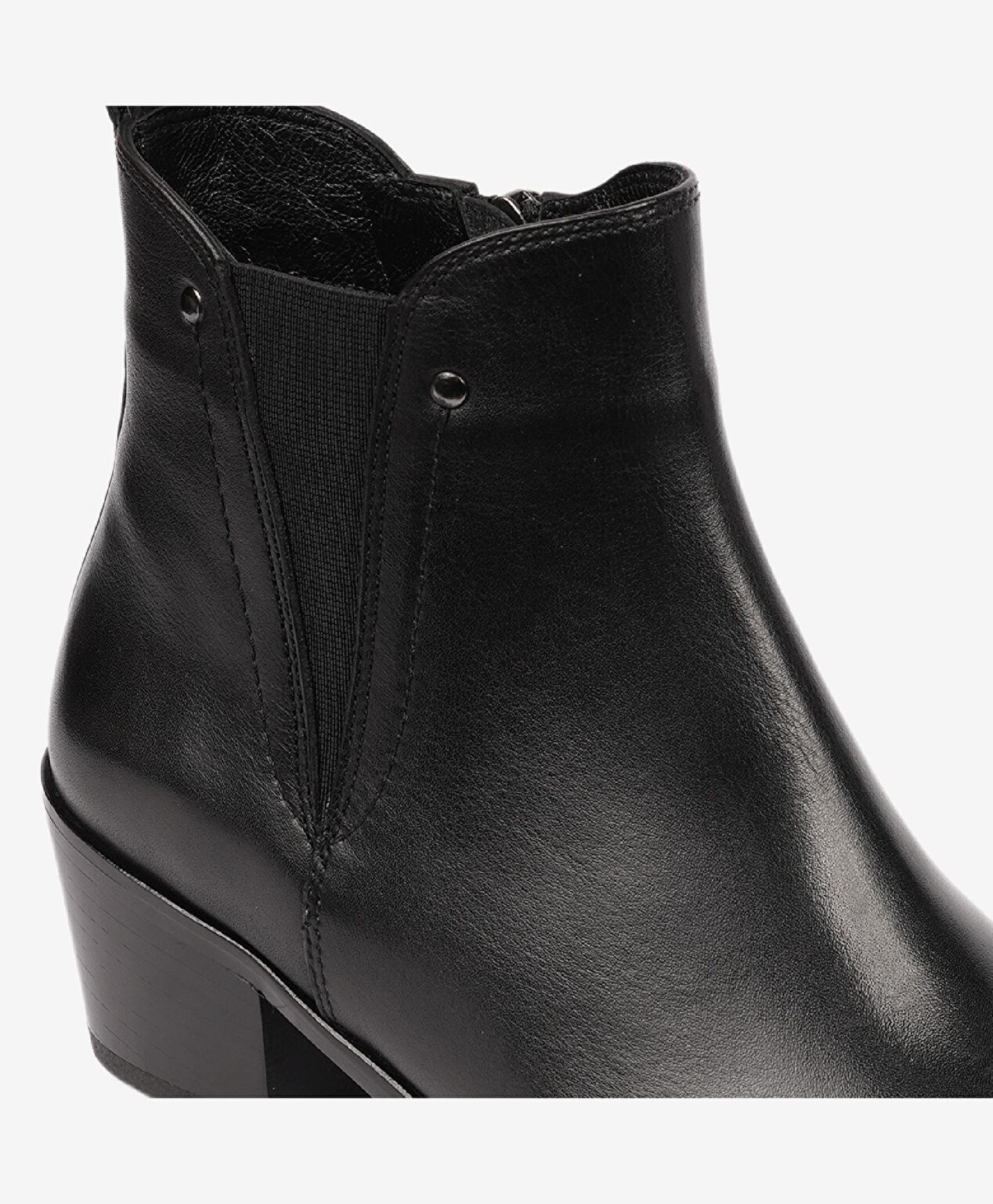 Kadın Siyah Hakiki Deri Topuklu Chelsea Bot - 4