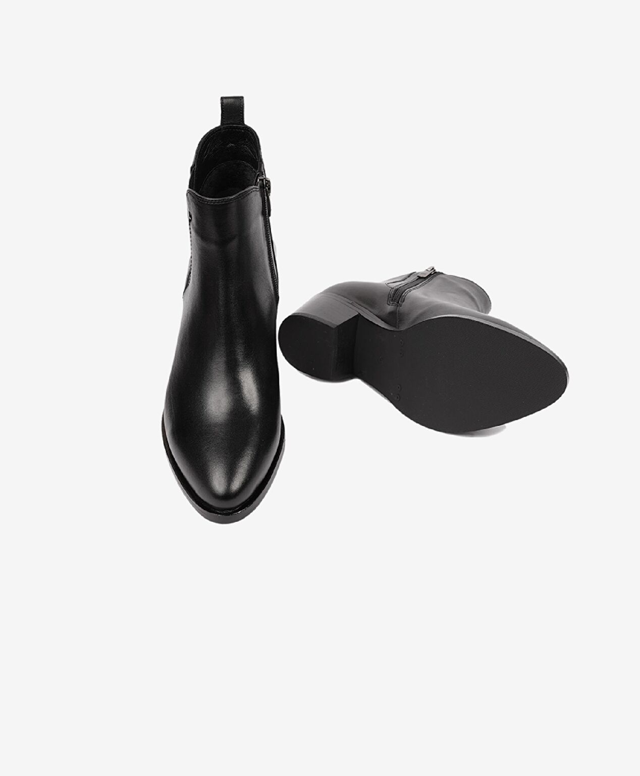 Kadın Siyah Hakiki Deri Topuklu Chelsea Bot - 5