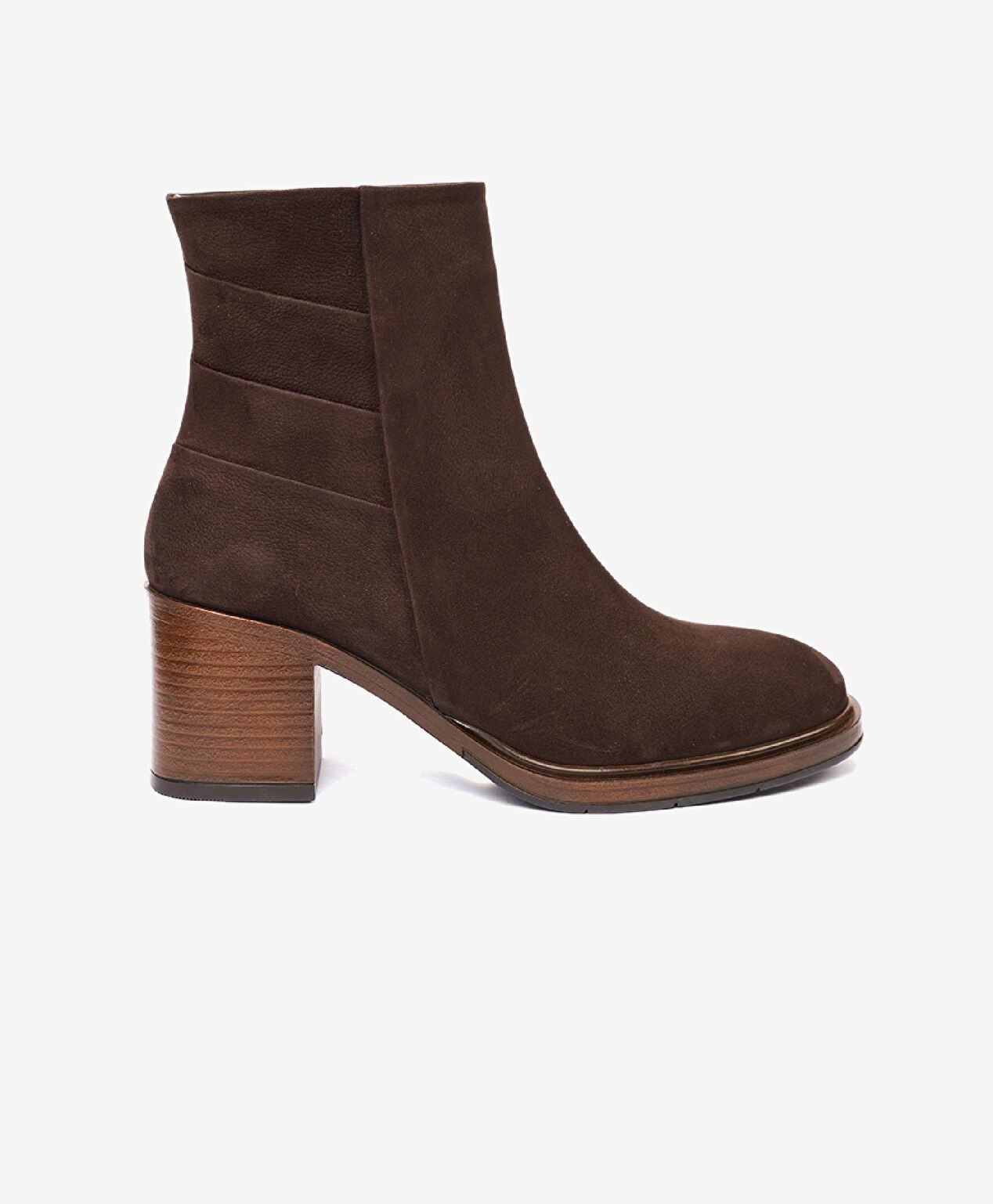 Kadın Kahve Nubuk Hakiki Deri Topuklu Bot - 1