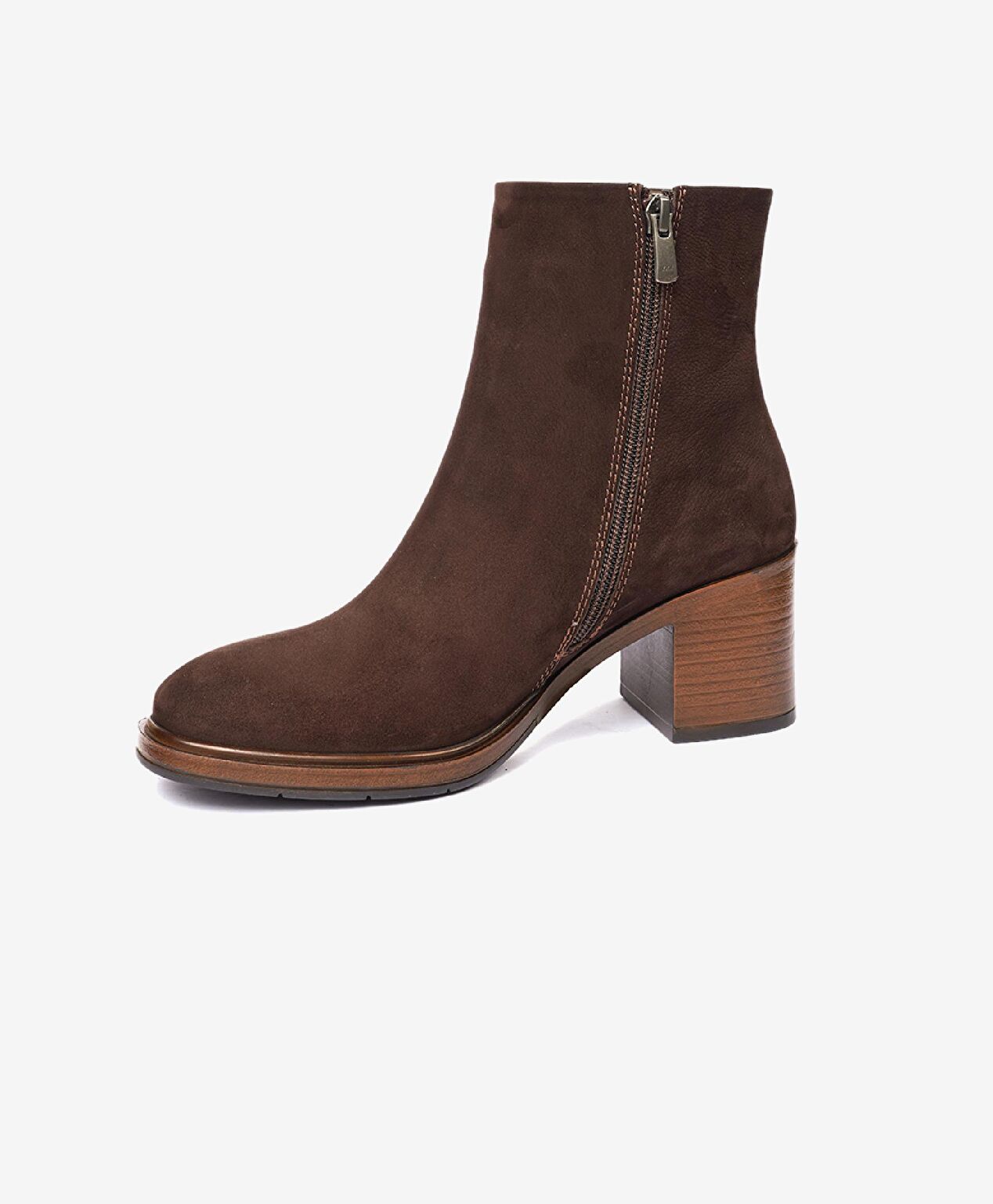 Kadın Kahve Nubuk Hakiki Deri Topuklu Bot - 3
