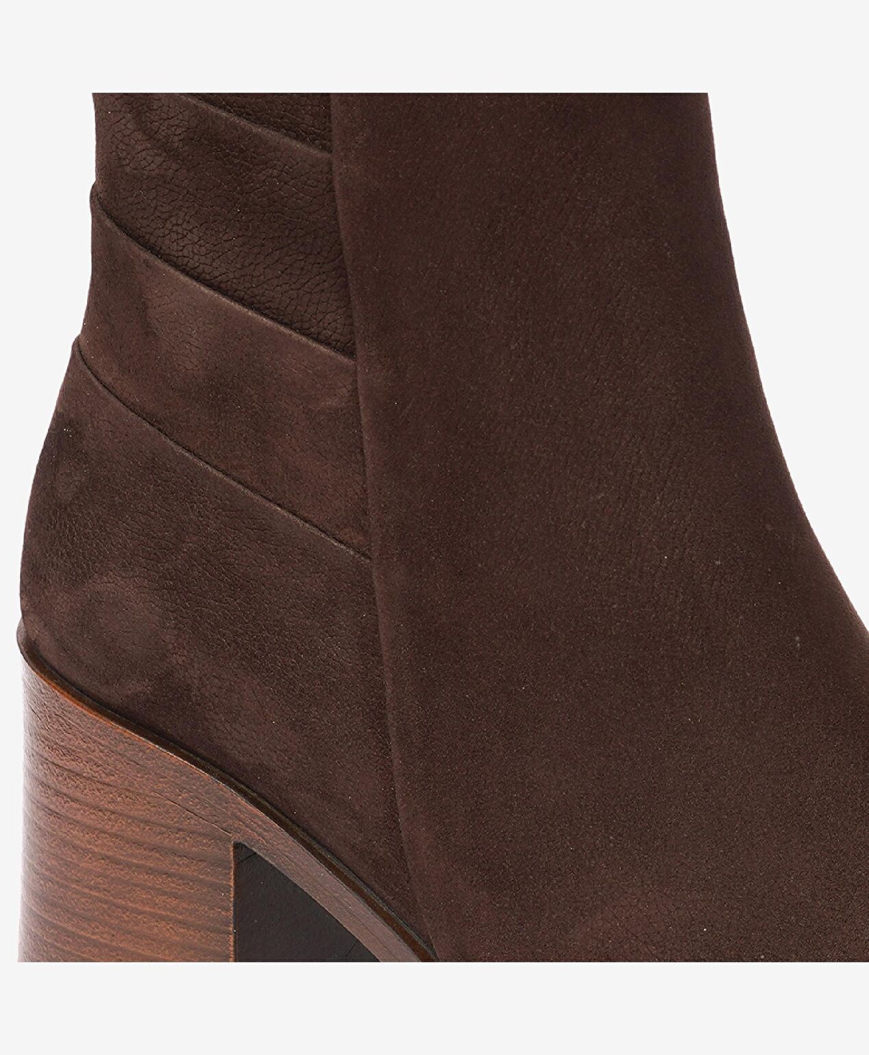 Kadın Kahve Nubuk Hakiki Deri Topuklu Bot - 5