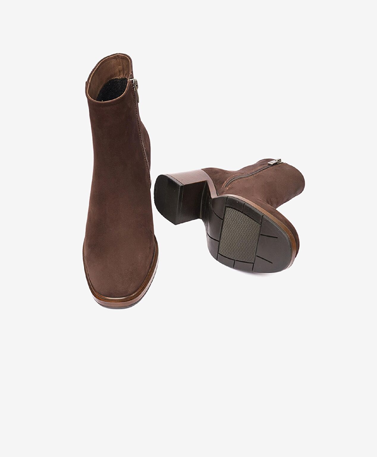 Kadın Kahve Nubuk Hakiki Deri Topuklu Bot - 6