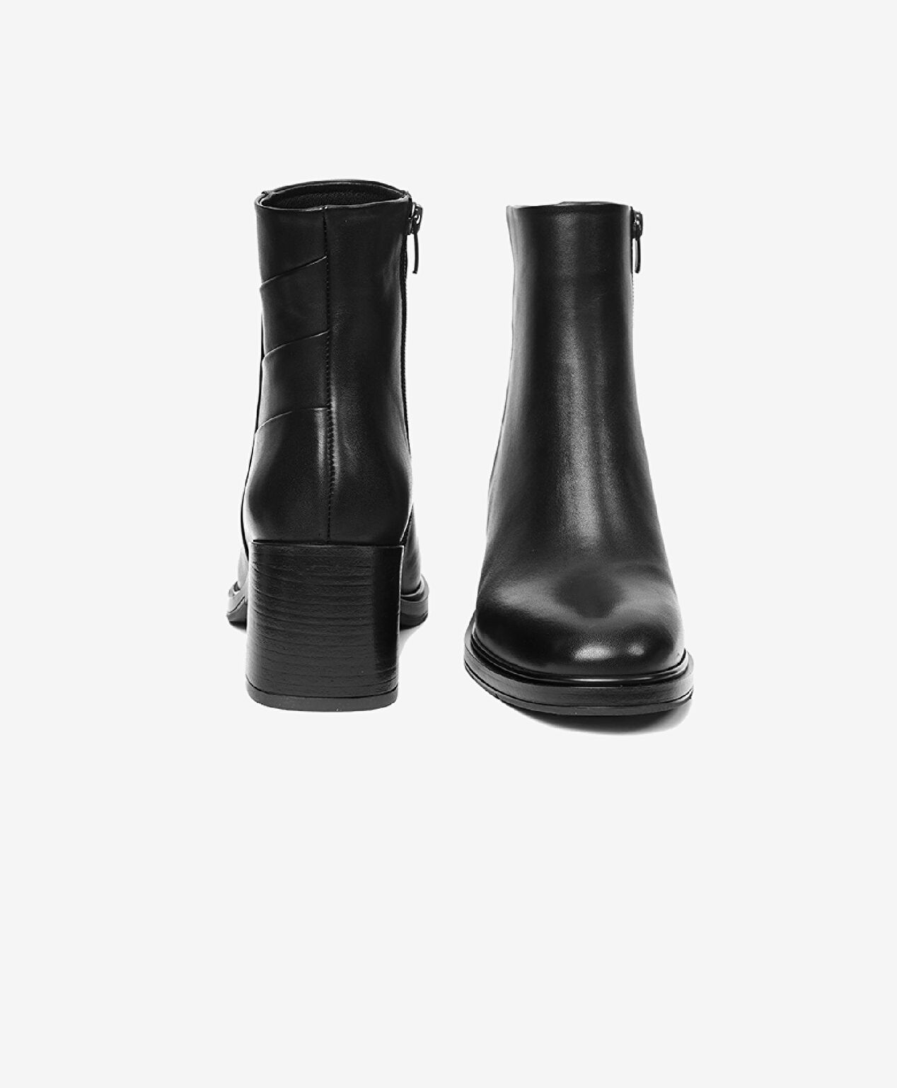 Kadın Siyah Hakiki Deri Topuklu Bot - 7