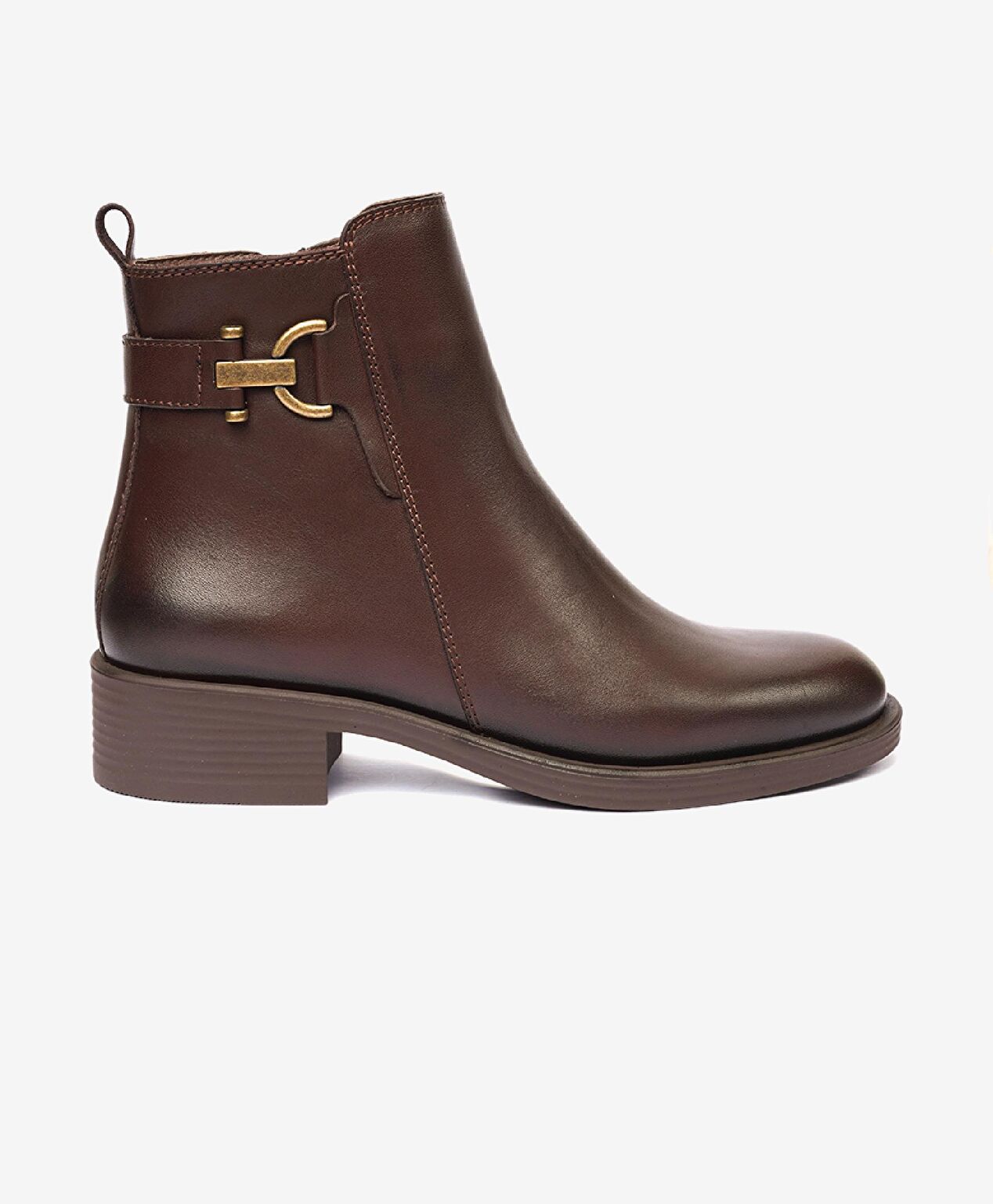 Kadın Kahve Hakiki Deri Topuklu Bot - 1