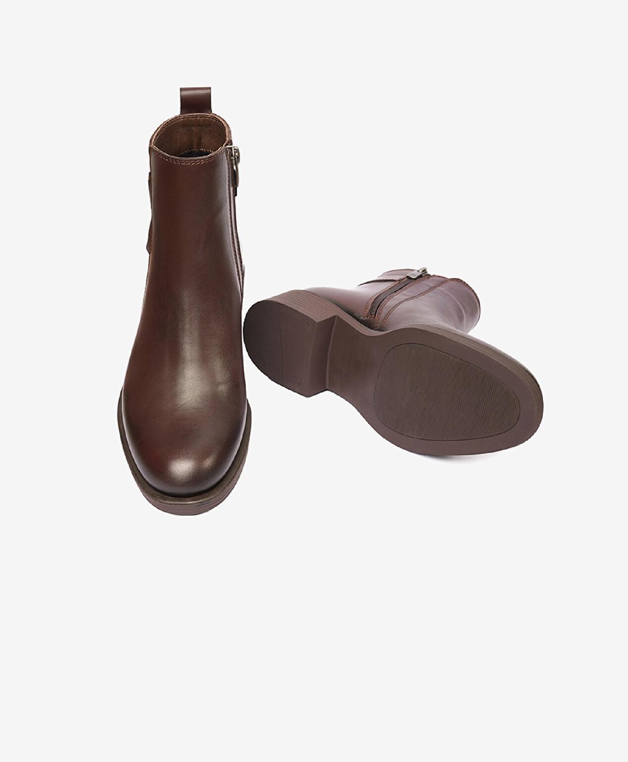 Kadın Kahve Hakiki Deri Topuklu Bot - 6