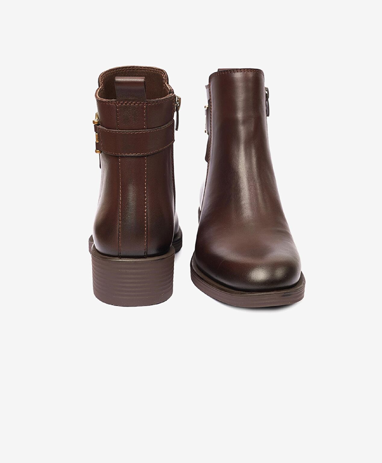 Kadın Kahve Hakiki Deri Topuklu Bot - 7