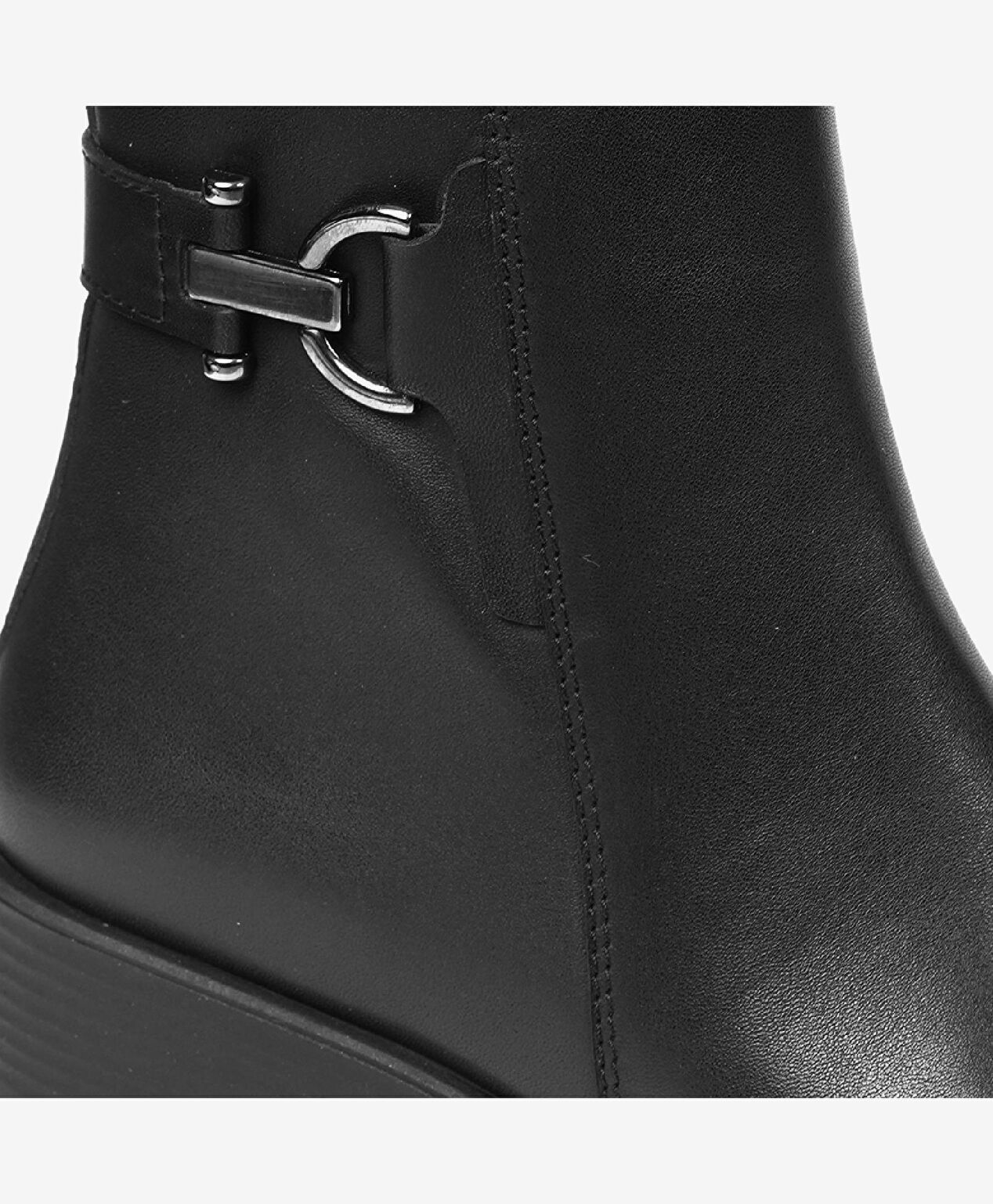 Kadın Siyah Hakiki Deri Topuklu Bot - 5