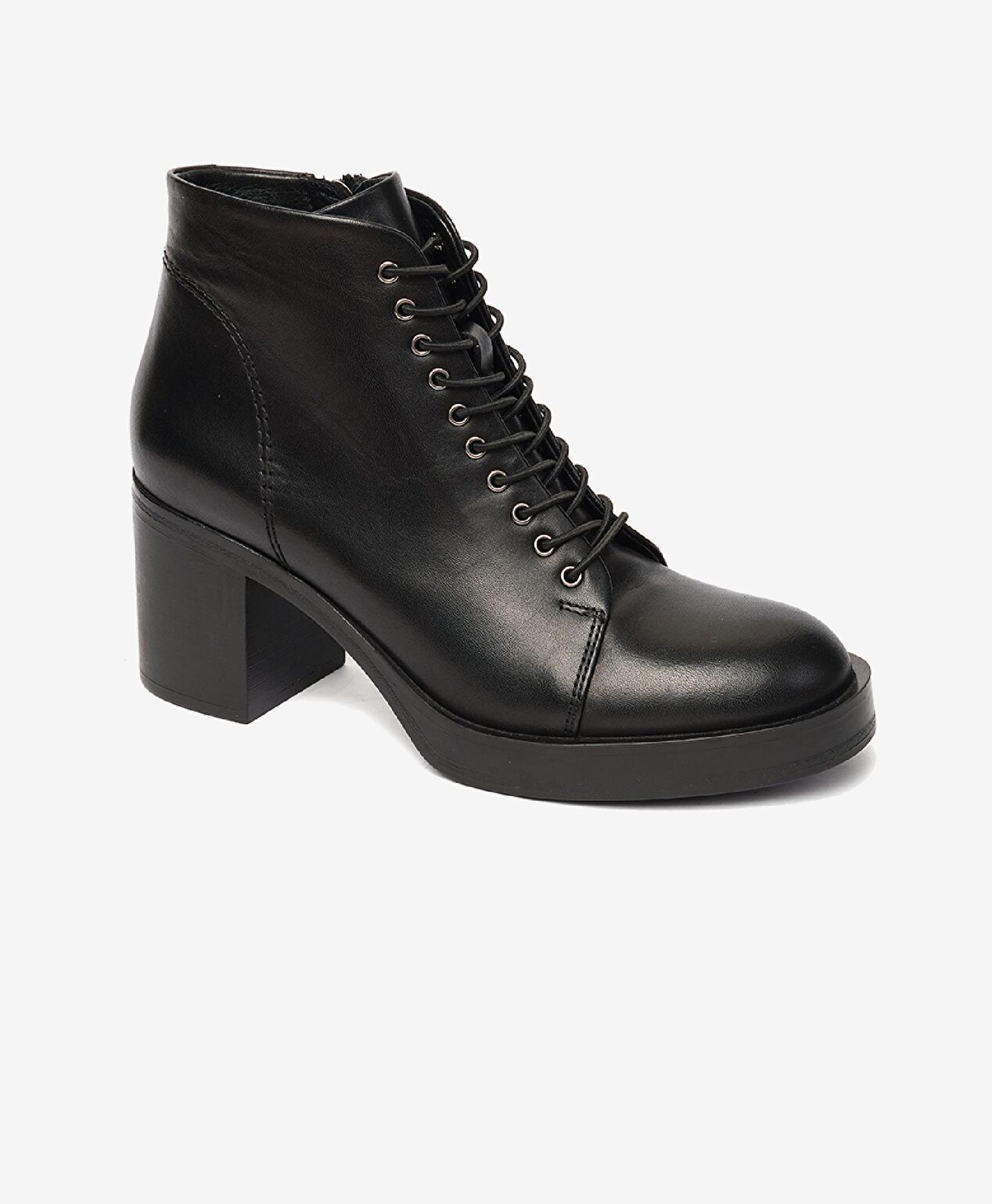 Kadın Siyah Hakiki Deri Topuklu Bot - 2