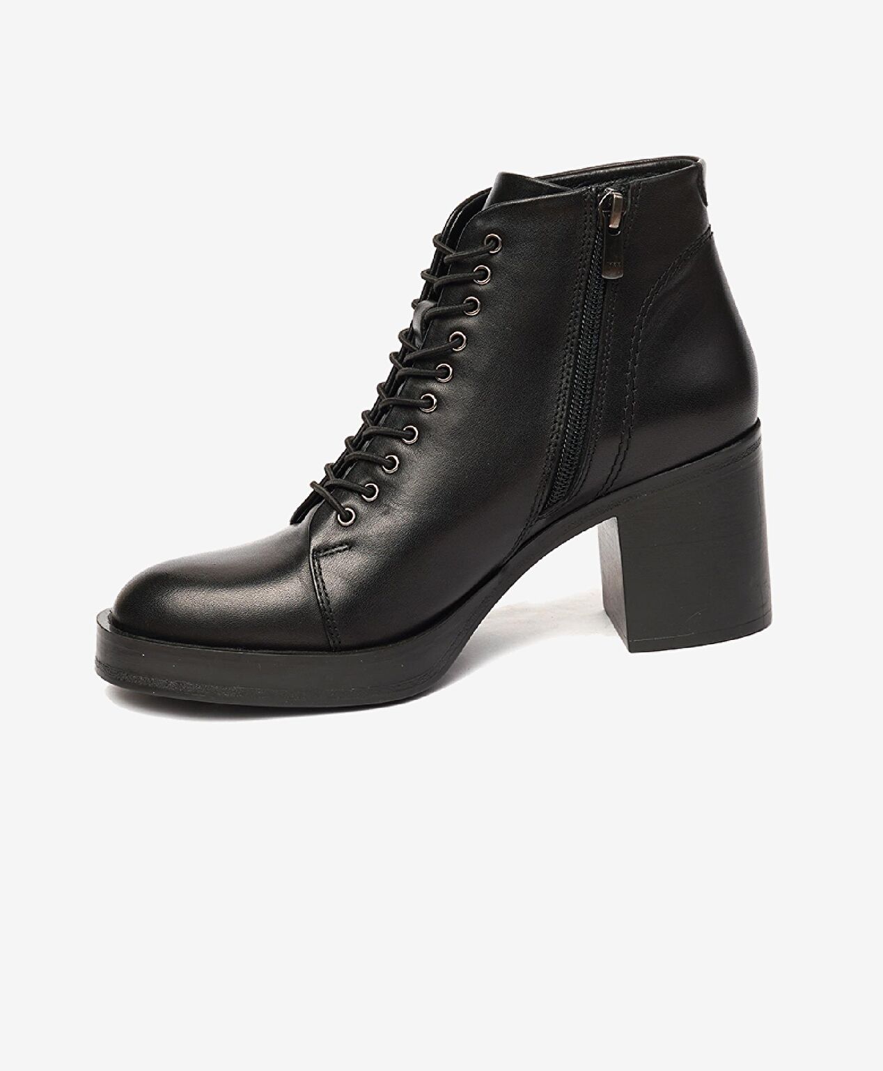 Kadın Siyah Hakiki Deri Topuklu Bot - 3