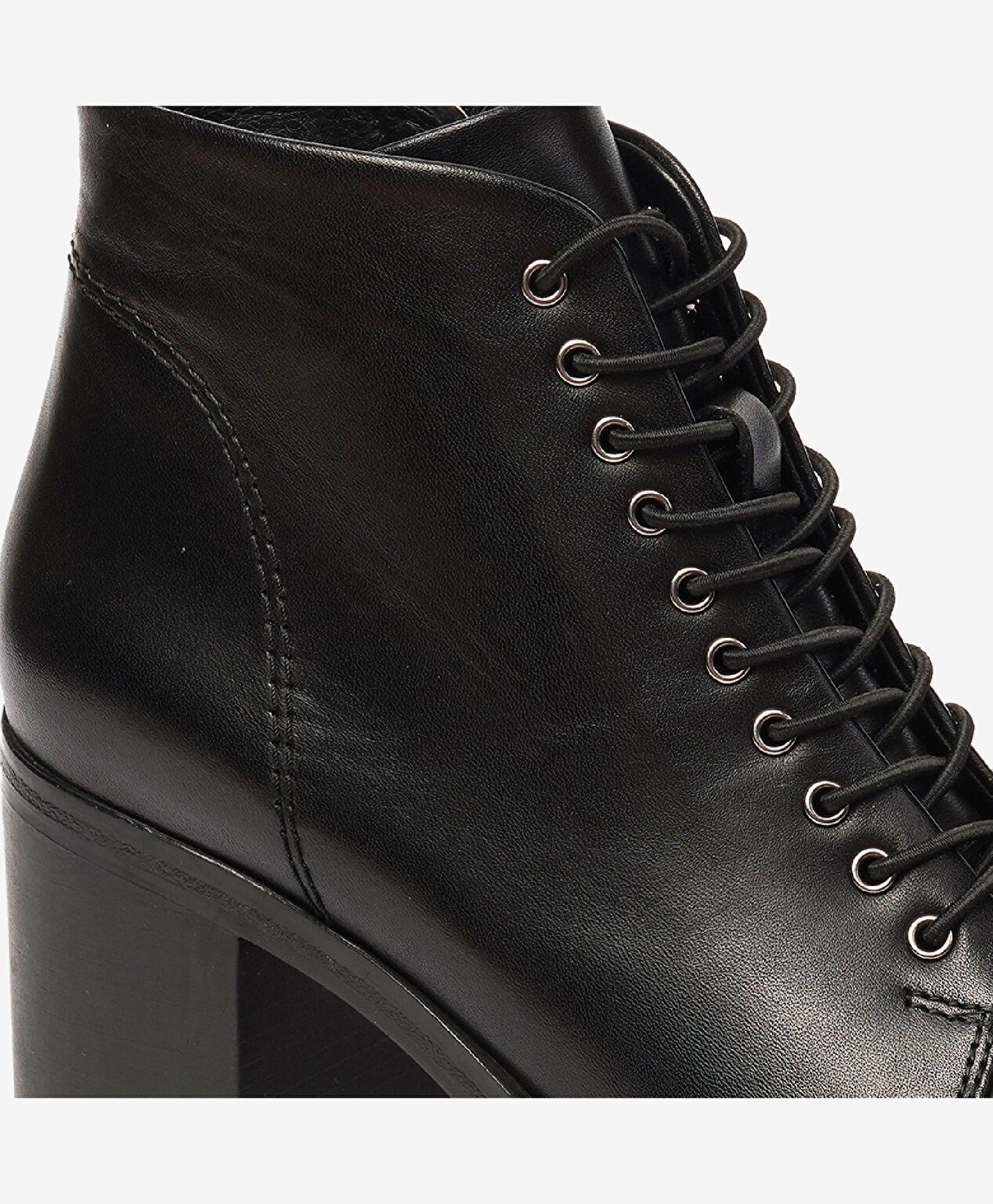 Kadın Siyah Hakiki Deri Topuklu Bot - 5