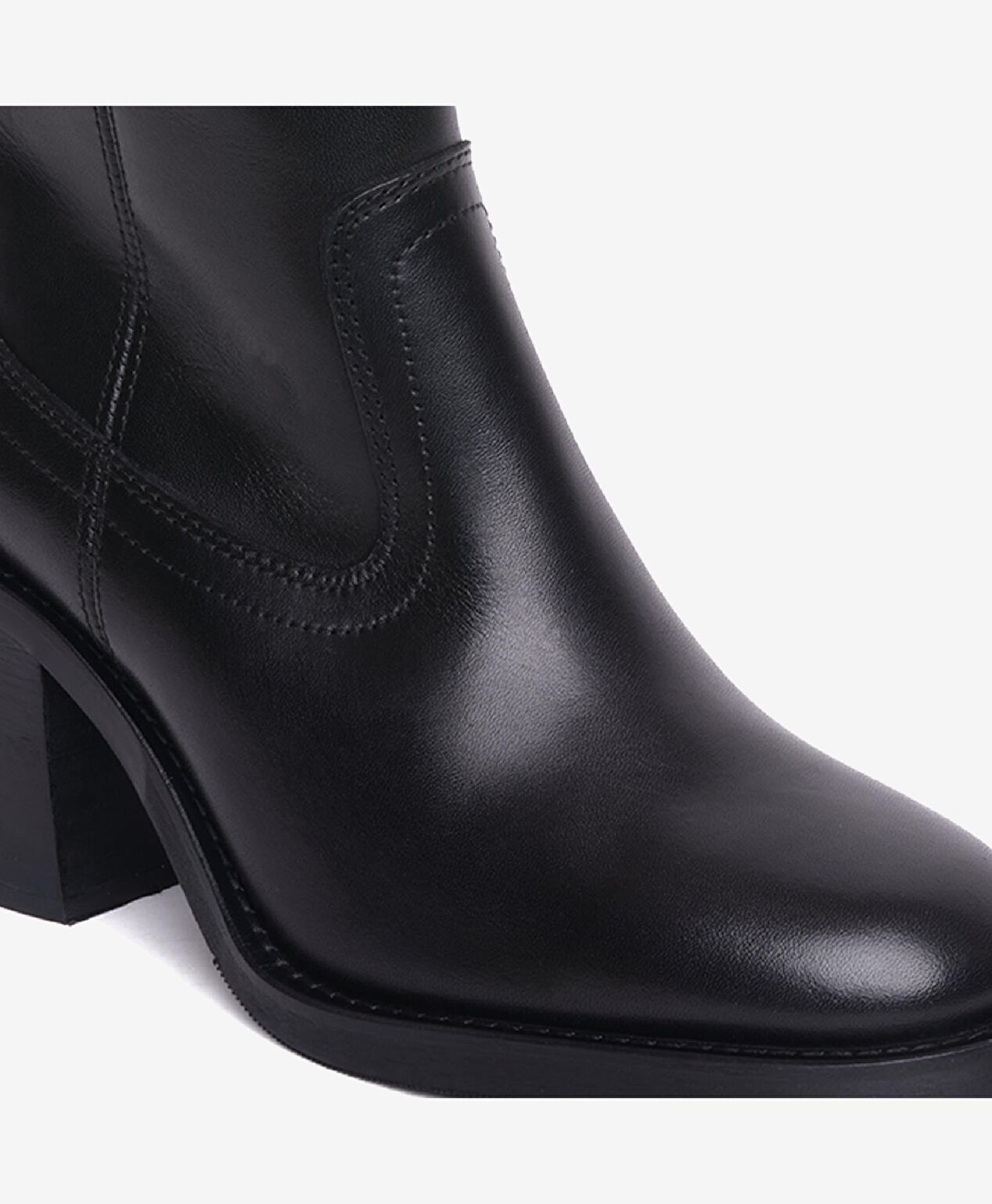 Kadın Siyah Hakiki Deri Topuklu Bot - 5