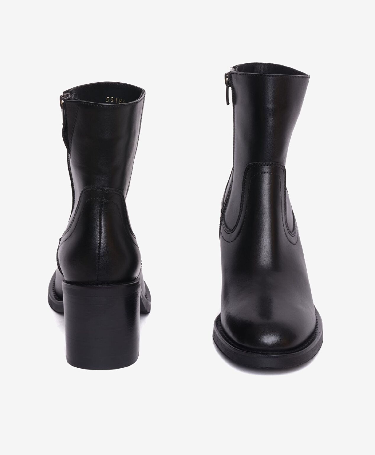 Kadın Siyah Hakiki Deri Topuklu Bot - 7