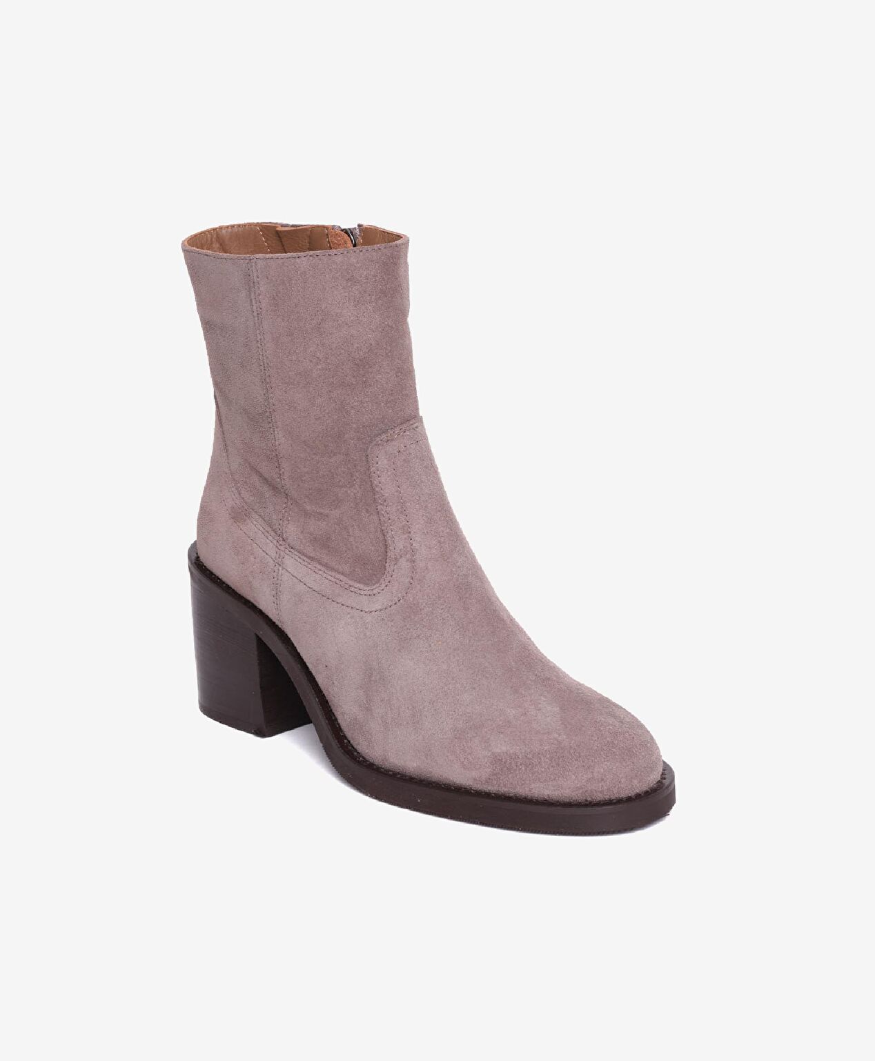 Kadın Vizon Süet Hakiki Deri Topuklu Bot - 2
