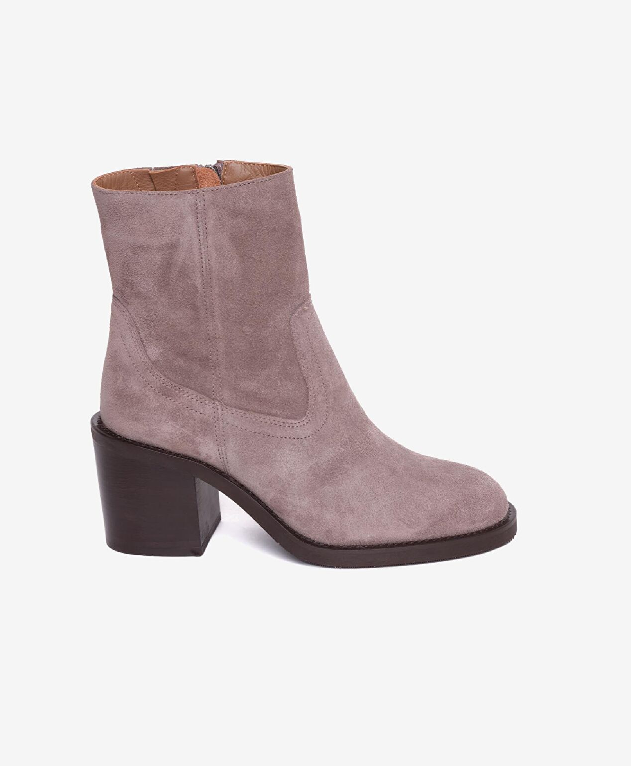 Kadın Vizon Süet Hakiki Deri Topuklu Bot - 1