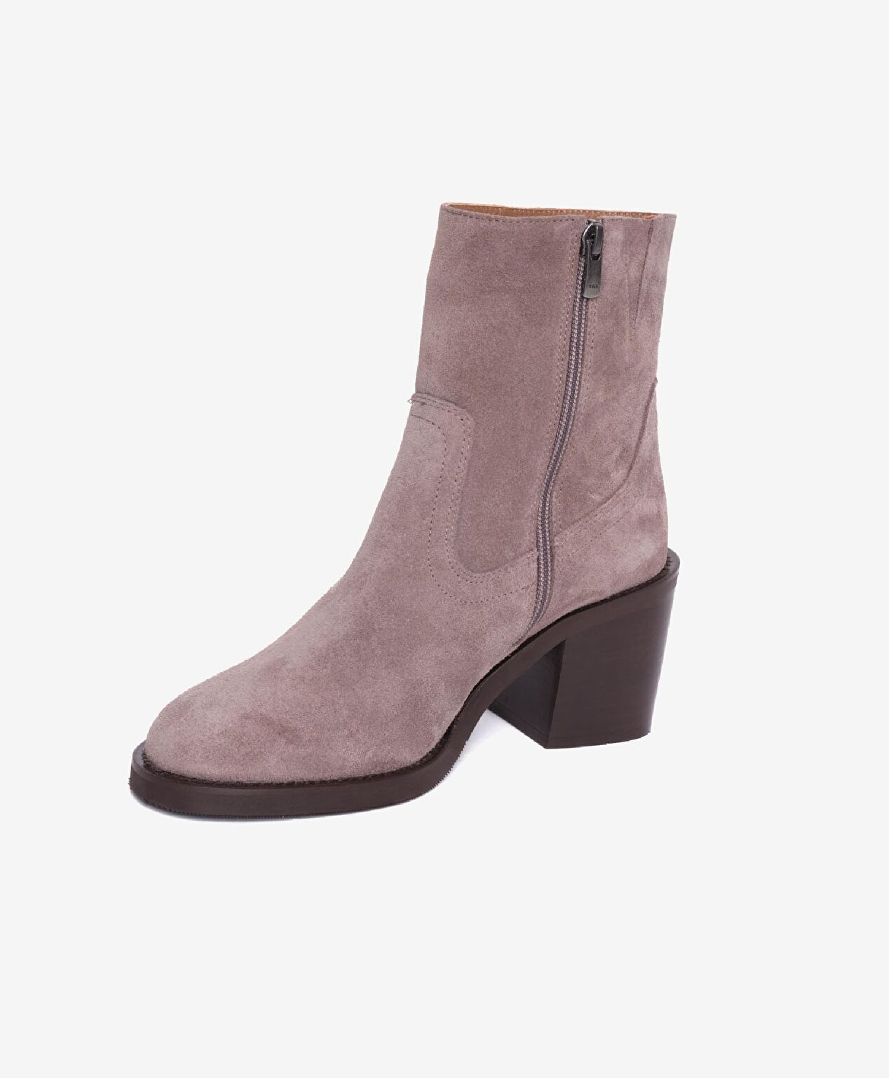Kadın Vizon Süet Hakiki Deri Topuklu Bot - 3