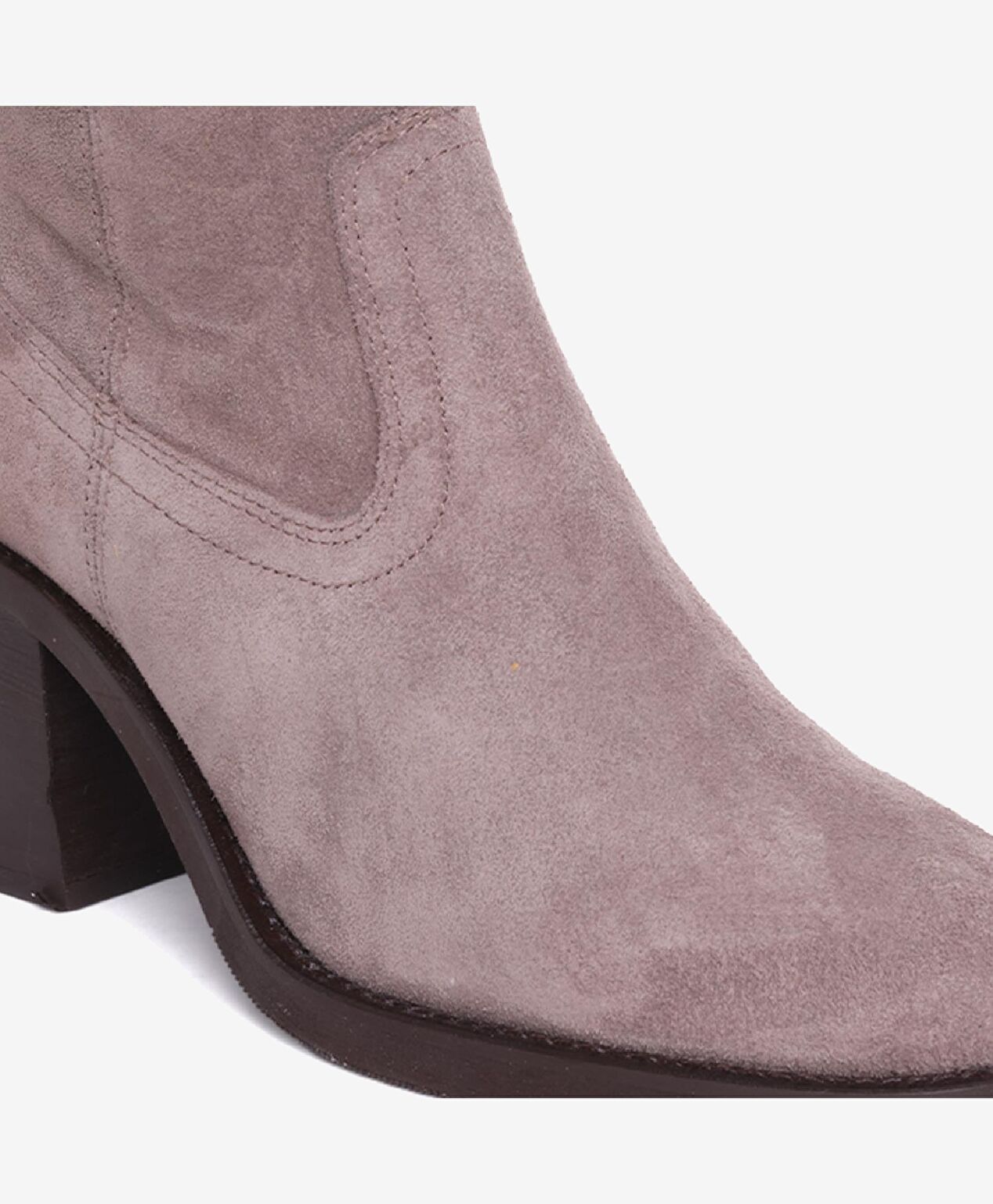 Kadın Vizon Süet Hakiki Deri Topuklu Bot - 5