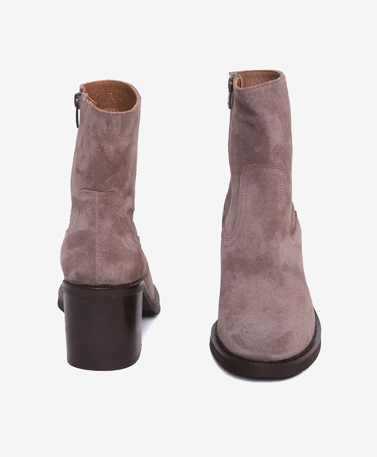 Kadın Vizon Süet Hakiki Deri Topuklu Bot - 7