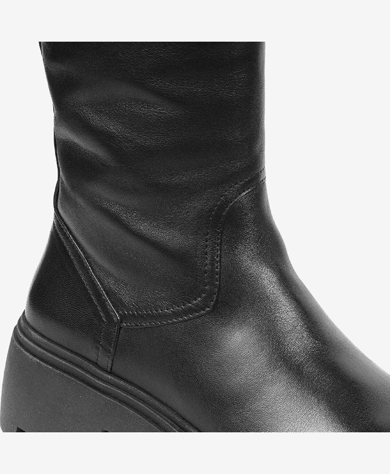 Kadın Siyah Hakiki Deri Topuklu Çizme - 5