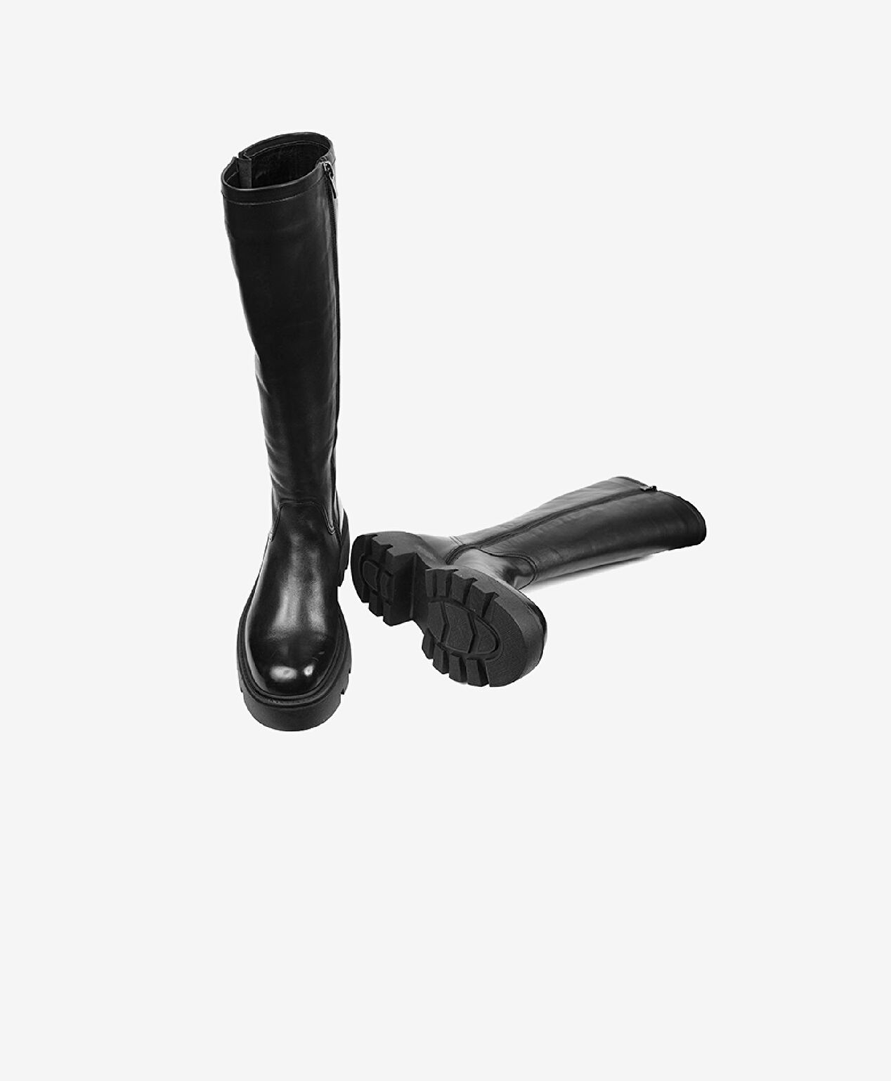 Kadın Siyah Hakiki Deri Topuklu Çizme - 6