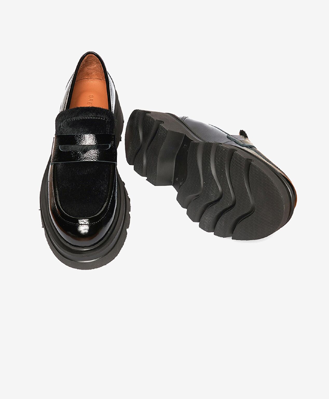 Kadın Siyah Kırışık Rugan Hakiki Deri Loafer Ayakkabı - 6