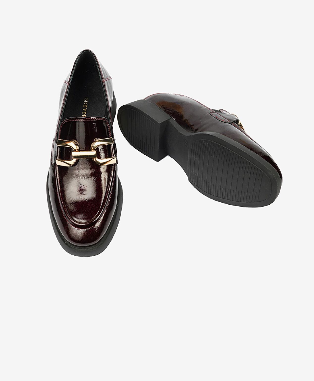 Kadın Bordo Kırışık Rugan Hakiki Deri Loafer Ayakkabı - 6