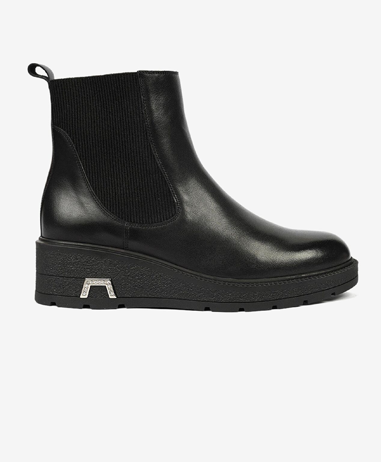 Kadın Siyah Hakiki Deri Chelsea Bot - 1