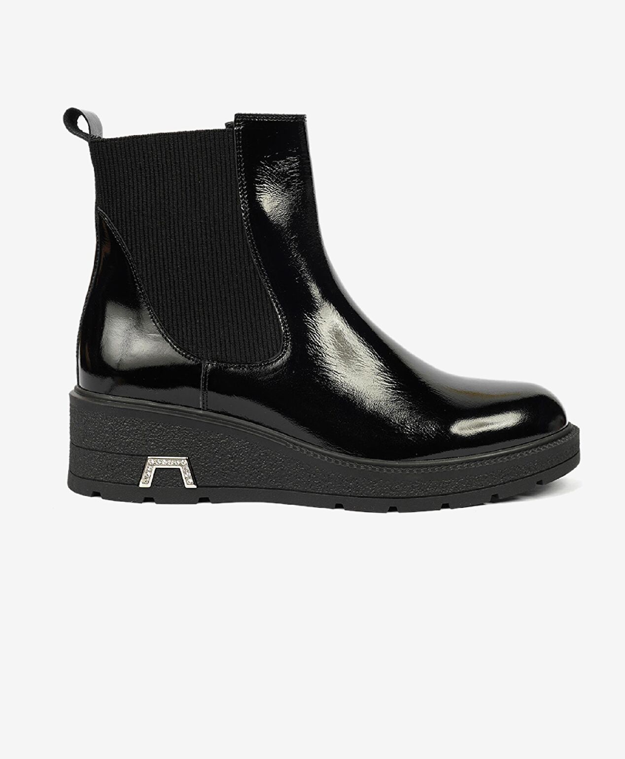 Kadın Siyah Kırışık Rugan Hakiki Deri Chelsea Bot - 1