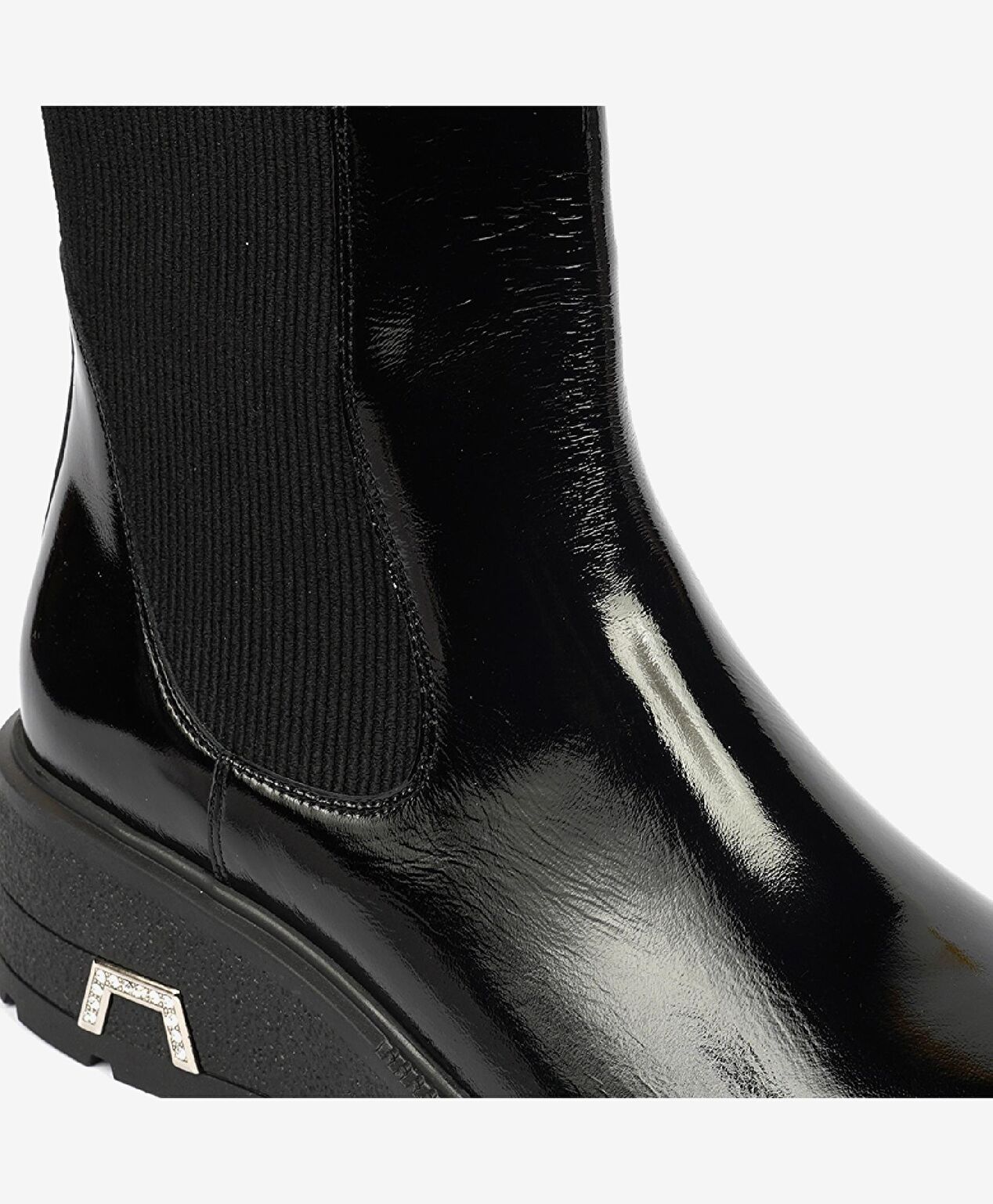 Kadın Siyah Kırışık Rugan Hakiki Deri Chelsea Bot - 5