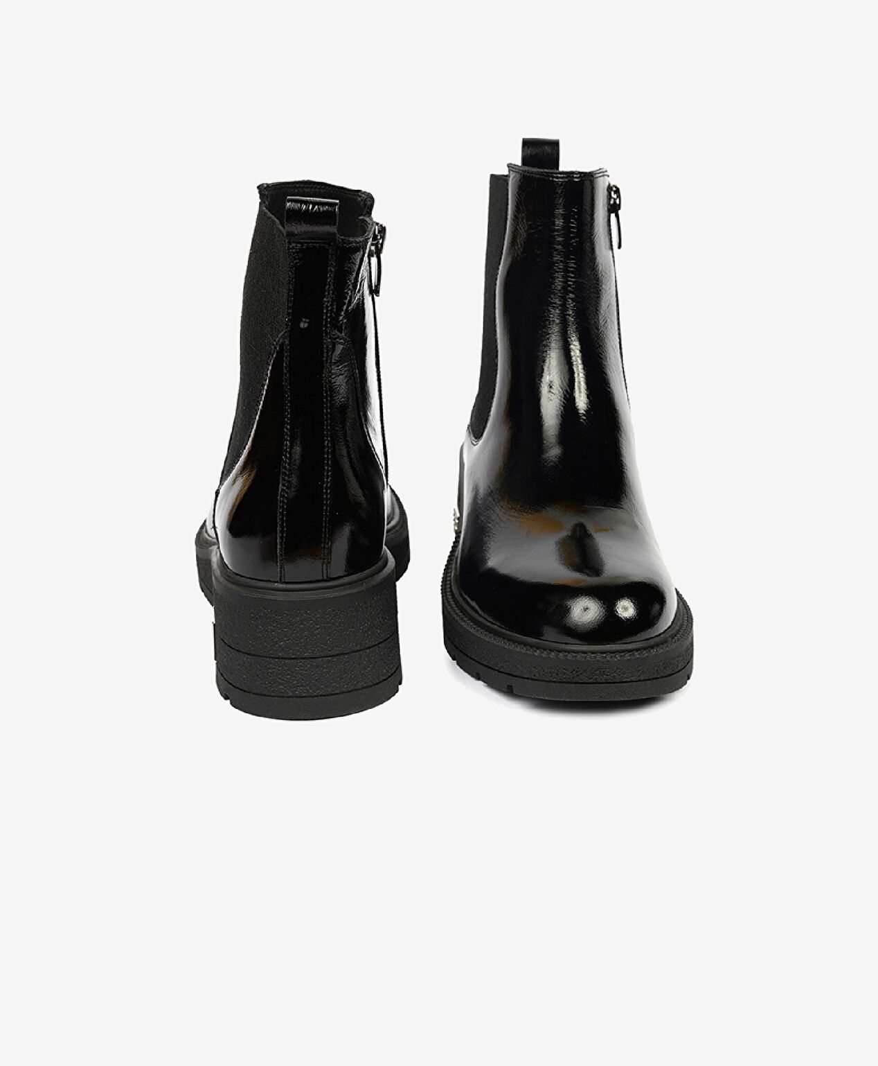 Kadın Siyah Kırışık Rugan Hakiki Deri Chelsea Bot - 7