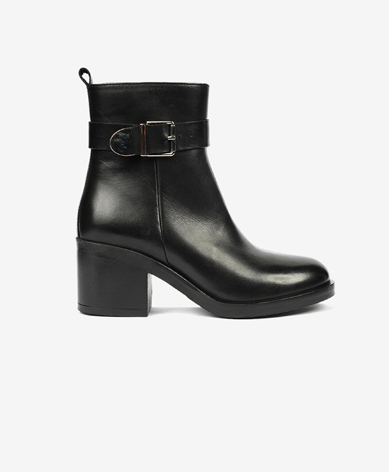 Kadın Siyah Hakiki Deri Topuklu Bot - 1