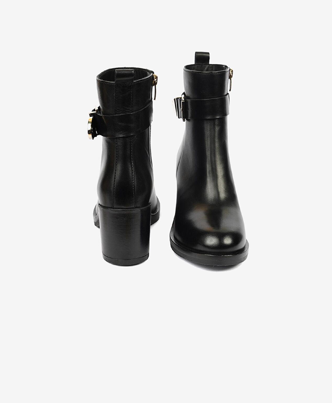 Kadın Siyah Hakiki Deri Topuklu Bot - 7