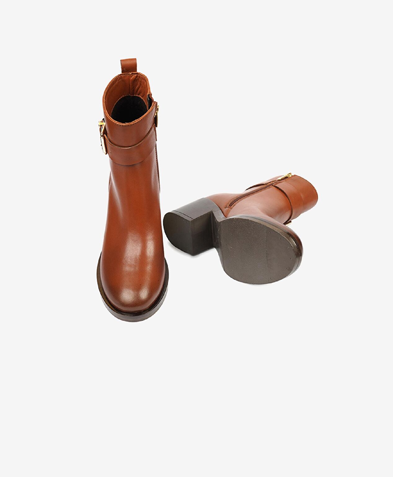 Kadın Taba Hakiki Deri Topuklu Bot - 6