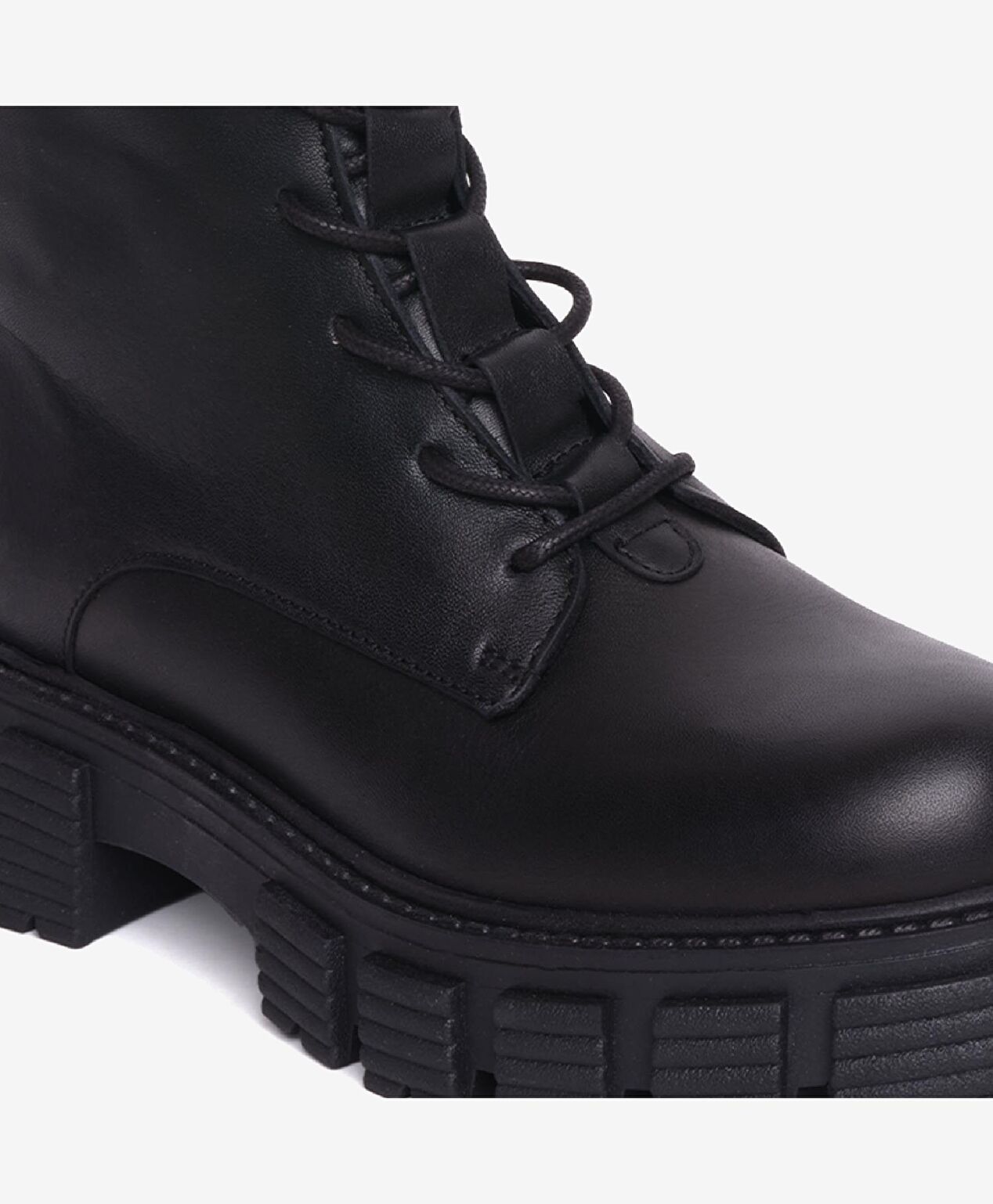 Kadın Ekru Hakiki Deri Termo Taban Military Bot - 5