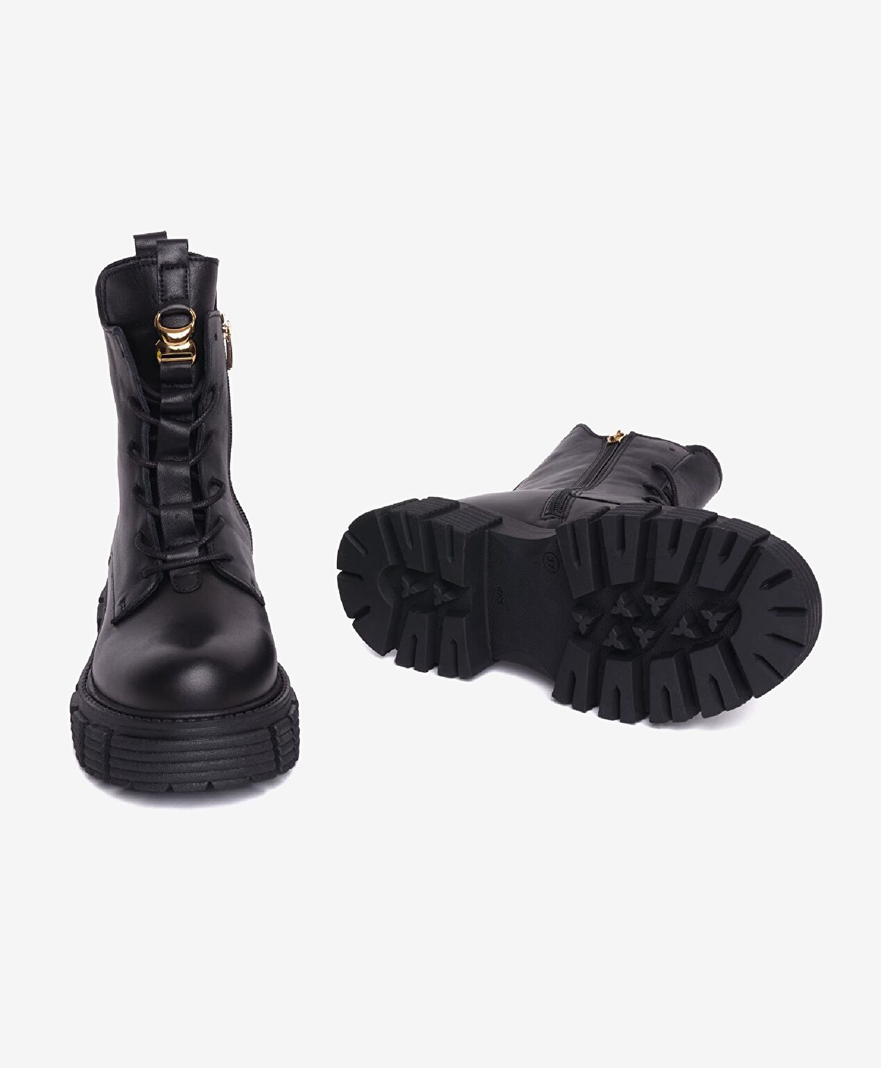 Kadın Ekru Hakiki Deri Termo Taban Military Bot - 6