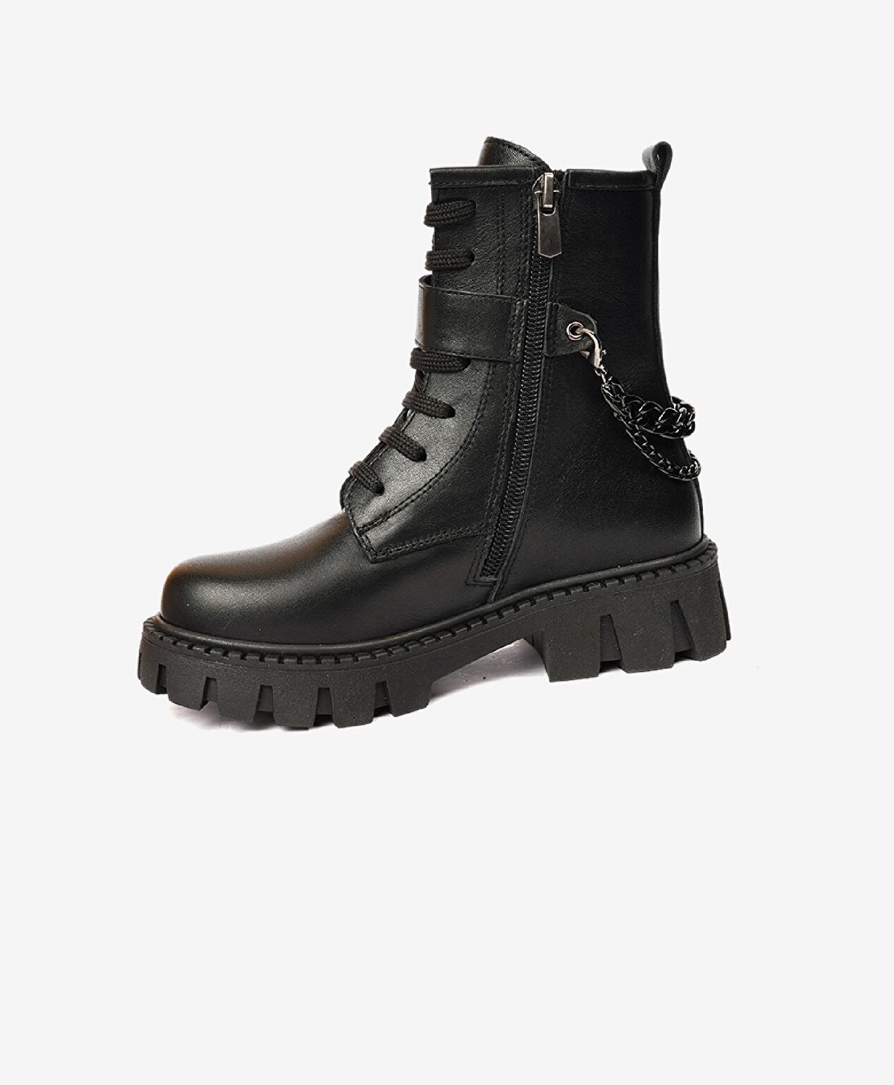 Kız Çocuk Siyah Hakiki Deri Termo Taban Bot - 3