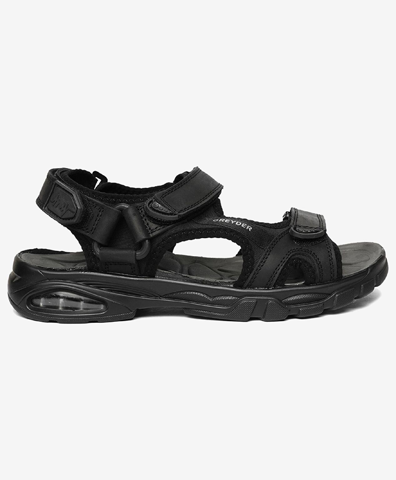 Erkek Siyah Hakiki Deri Sandalet - 1