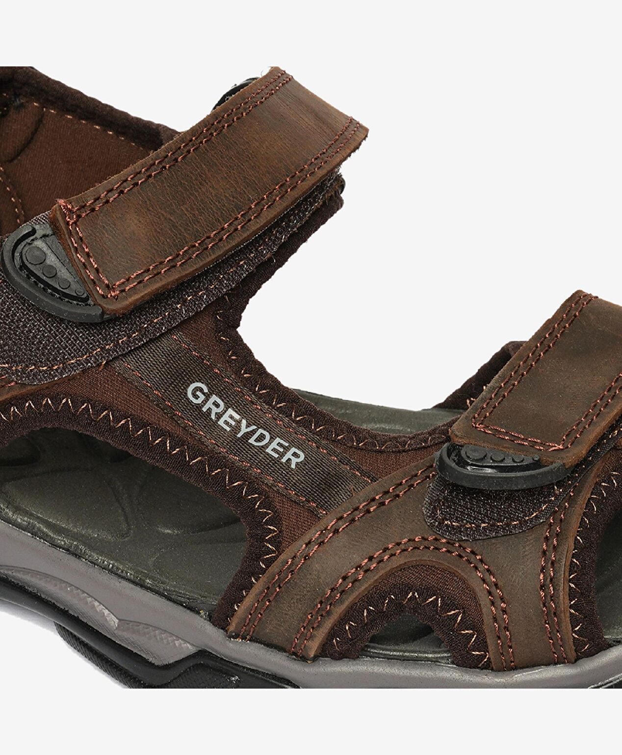 Erkek Kahverengi Hakiki Deri Sandalet - 5