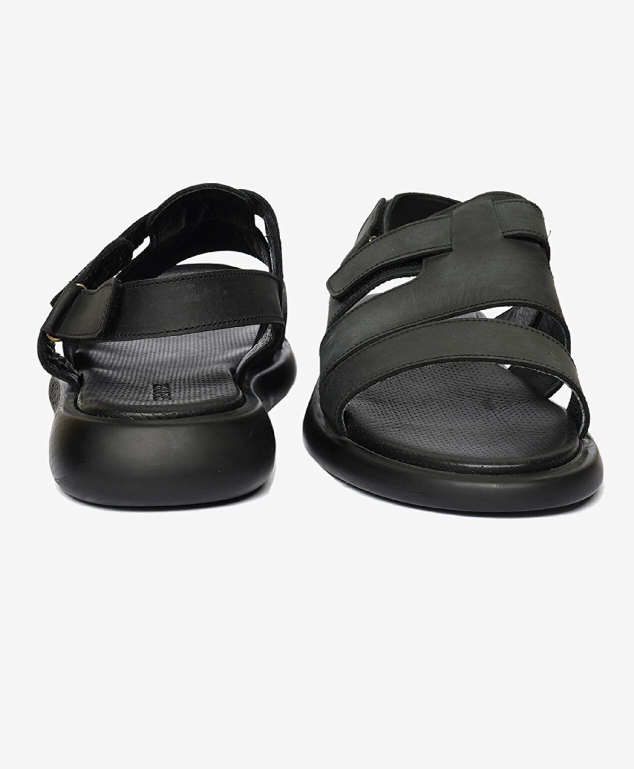 Erkek Siyah Hakiki Deri Sandalet - 7
