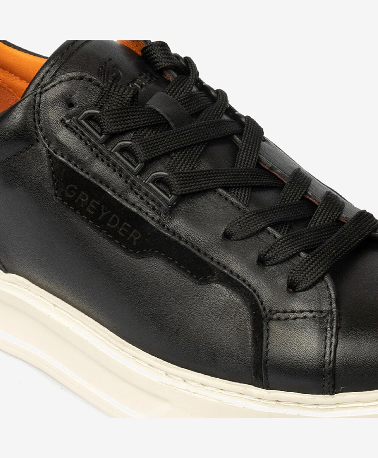 Erkek Siyah Hakiki Deri Sneaker Ayakkabı - 5